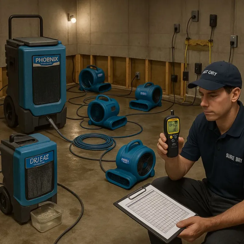 Structural Drying and Dehumidification process in Altoona, WI